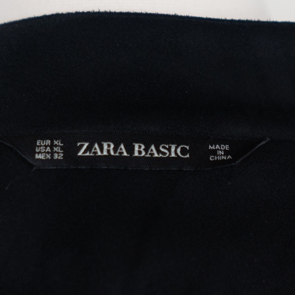 Zara Faux Suede Embroidered Black XL Jacket Blazer - Picture 6 of 8